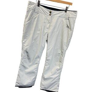 Lole Women's White Checkered Pattern Ski/Snowboard Pants